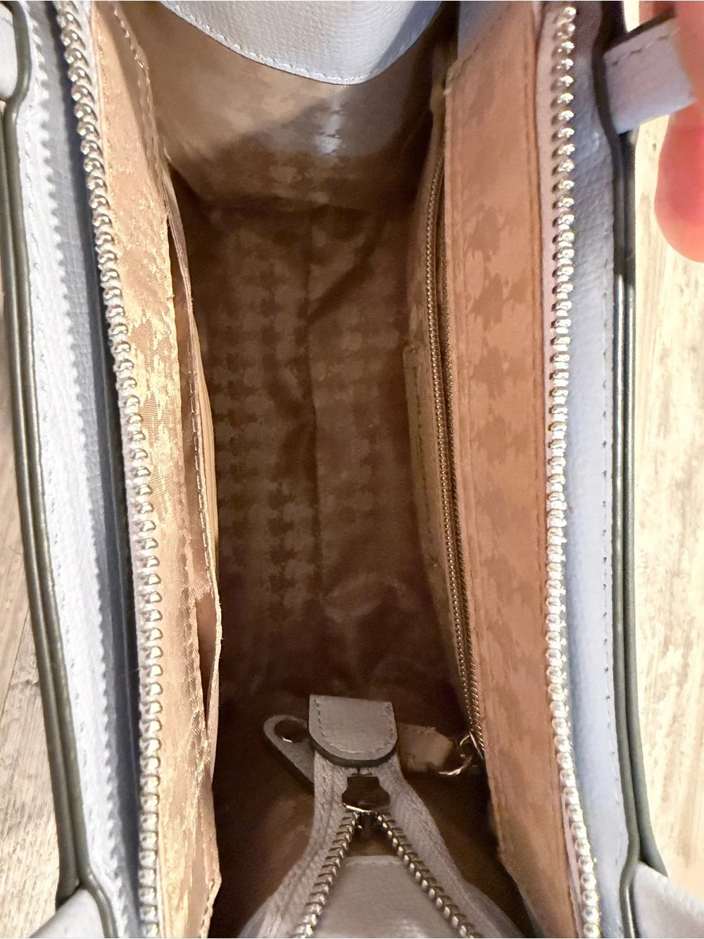 Karl Lagerfeld Paris Grey Leather Tote Bag